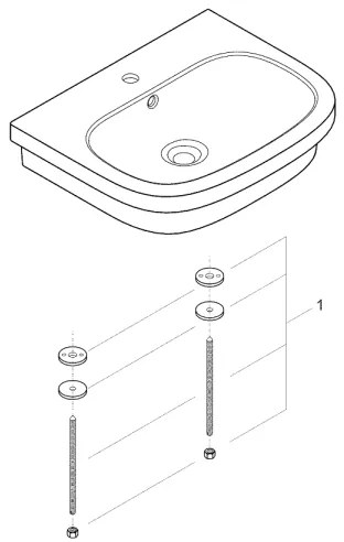 GROHE 39337000 - Lavoar pentru montaj pe blat EURO CERAMIC 600 × 480 mm ceramică/alb
