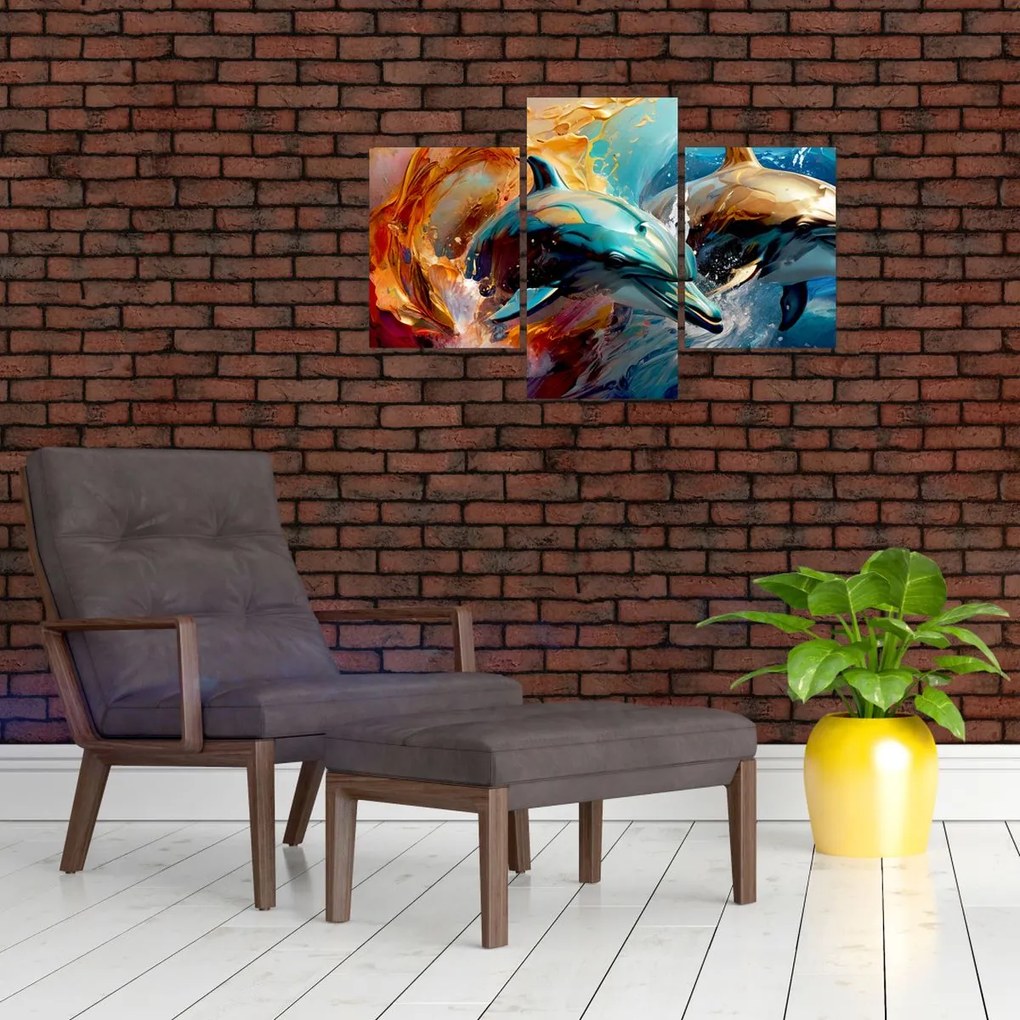 Tablou - Pictură de delfin (90x60 cm)