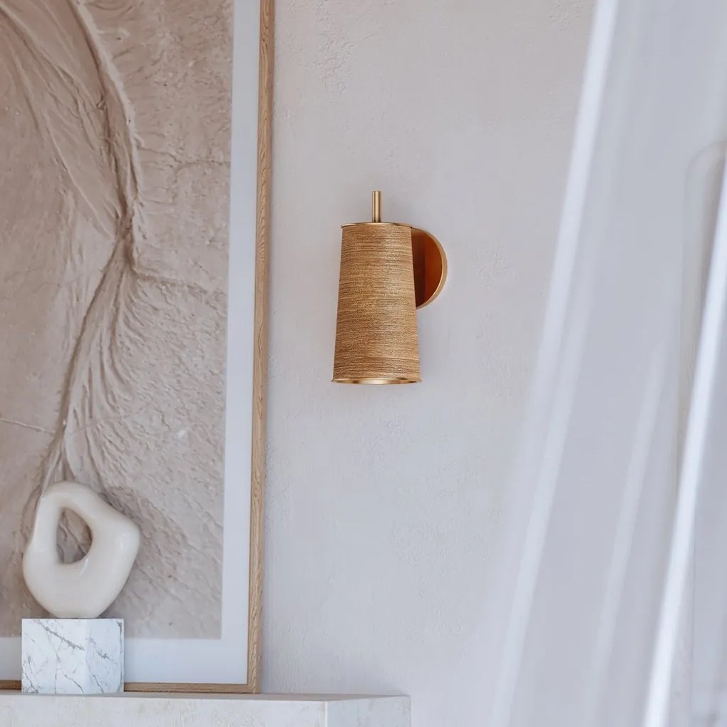 Aplica de perete LUX, Metal, Rattan, Delran