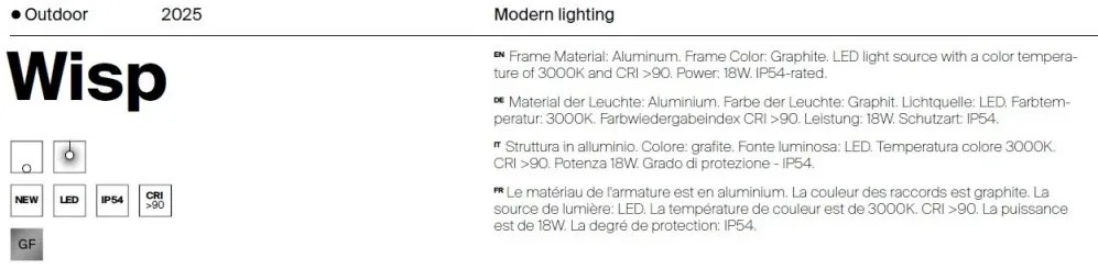 Lampa LED decorativa iluminat exterior IP54 Wisp
