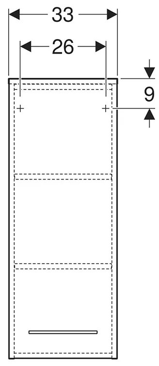 Dulap inalt suspendat, Geberit, Selnova Square, cu o usa, 85 cm, nuc american hickory deschis