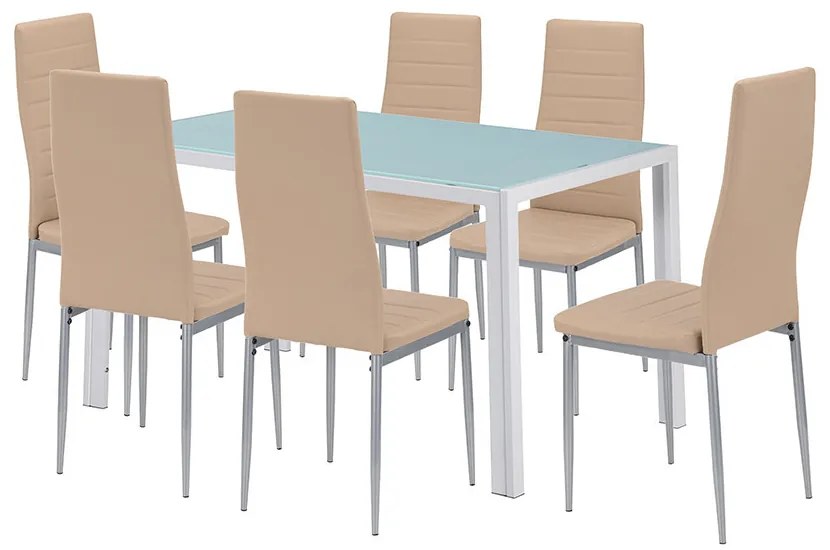 Mabel 6+1 set de luat masa bej-gri