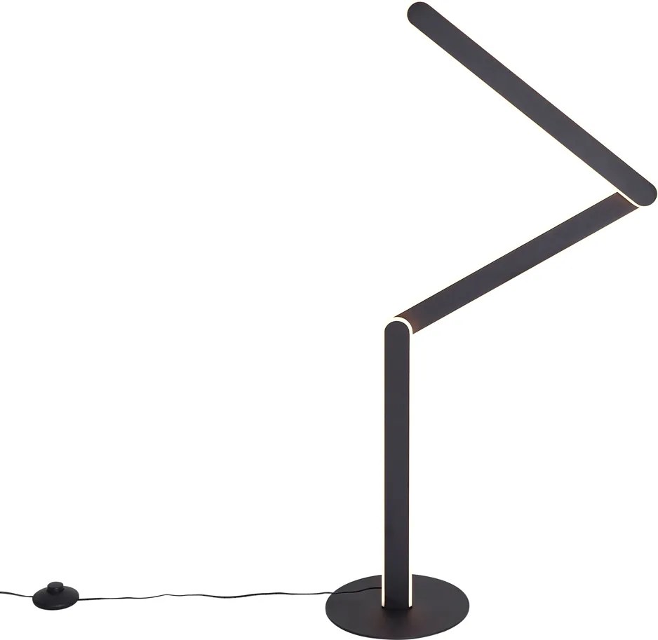 Lampă de podea de design neagră incl. LED cu 3 trepte de intensitate luminoasă - Gate