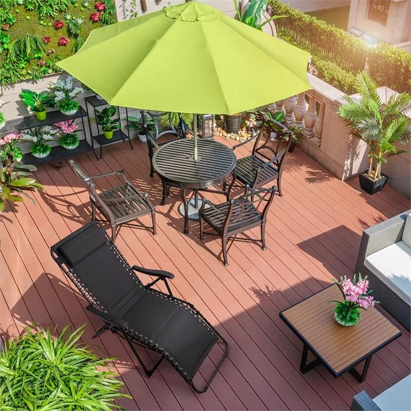 California Dreaming, șezlong, tapițerie, cadru din oțel, negru