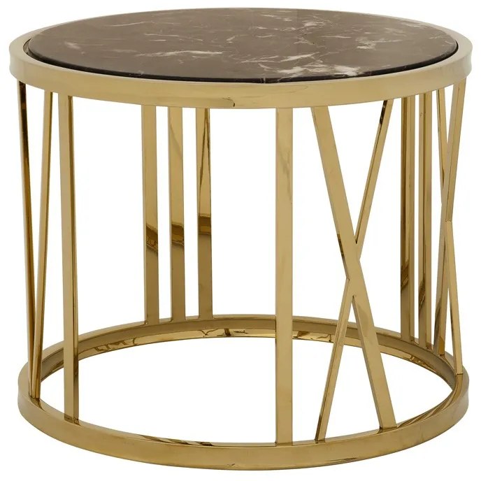 Masuta Living design modern din metal finisaj auriu Baccarat diam.60cm 108864 HZ