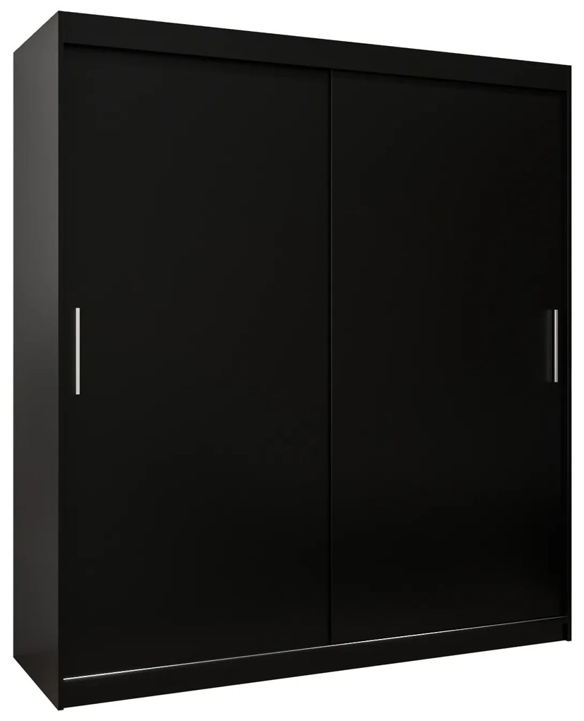 Dulap de haine 180 cm Toki (negru mat + negru mat). 1064836