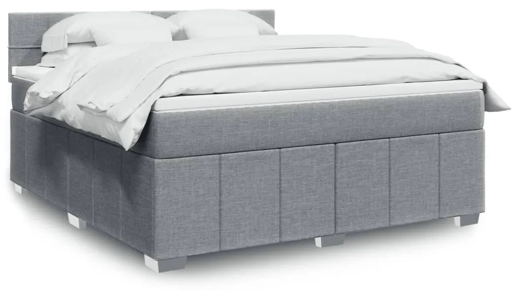 vidaXL Pat continental, gri deschis, 180x200 cm, material textil