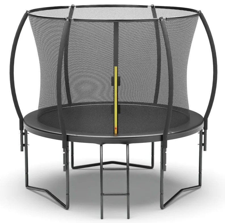 Trambulina de gradina cu plasa de siguranta si scara Culoare neagra, JUMP 244 cm