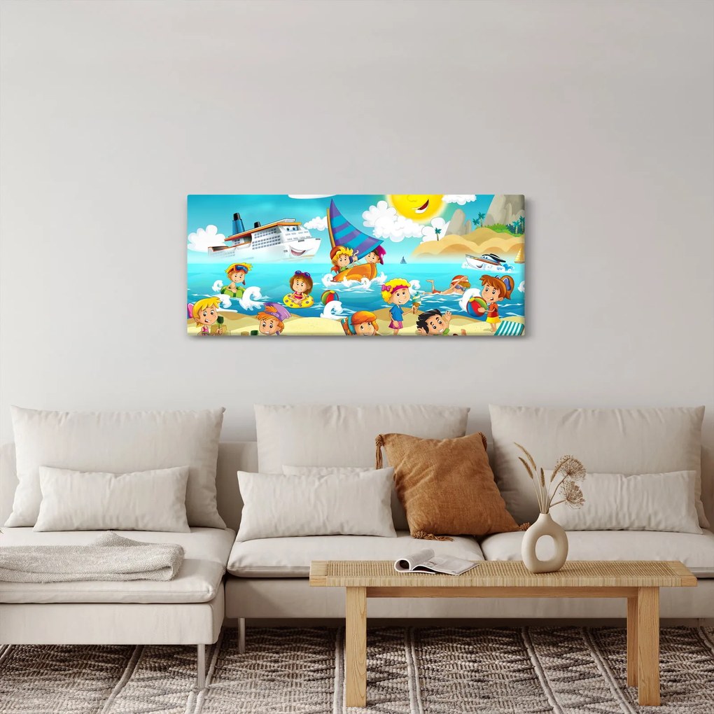 Tablou -Ziua la plajă (120x50 cm)