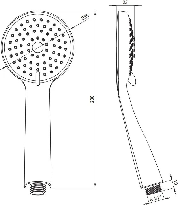 Boro Para de dus finisaj negru forma rotunda NER_N5RS