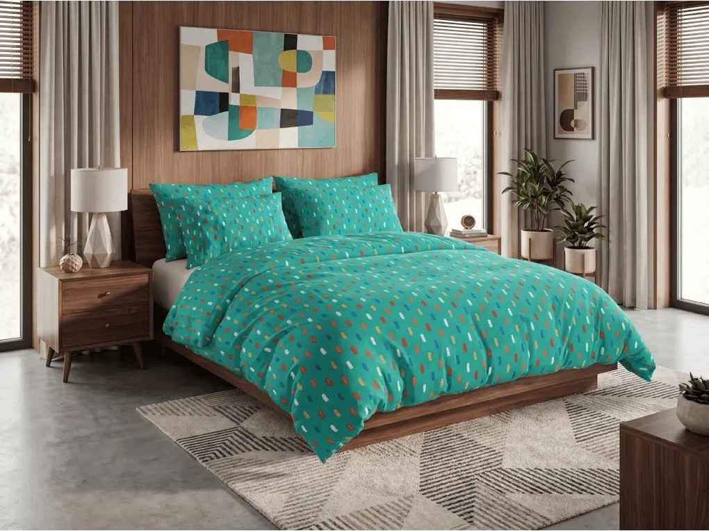 Lenjerie de pat din microfibra LUNIRA turcoaz Dimensiune lenjerie de pat: 70 x 90 cm | 140 x 200 cm