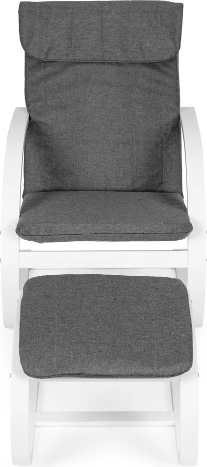 Balansoar finlandez cu cadru din lemn și suport pentru picioare alb - gri