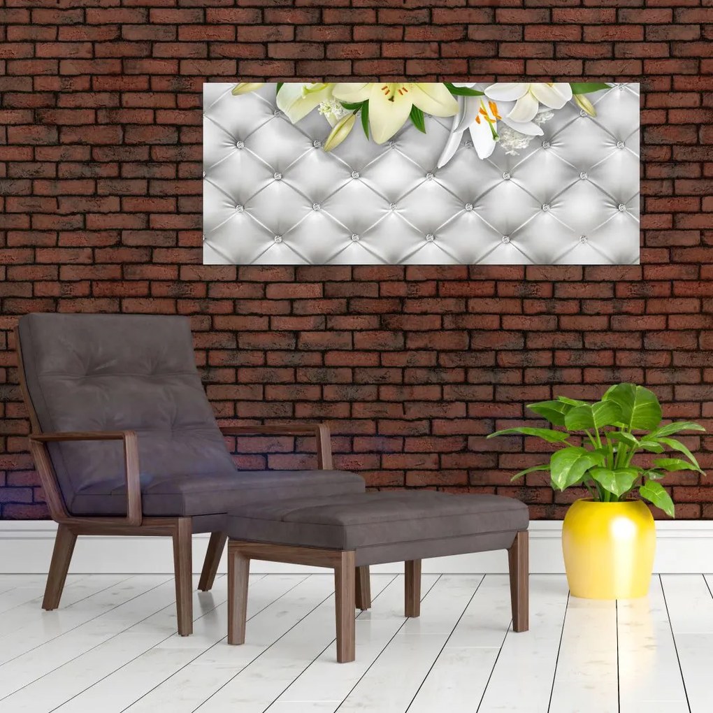 Tablou cu flori de crin (120x50 cm)