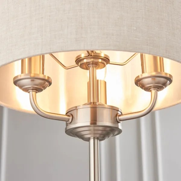 Lampă de masă Endon 94369 HIGHCLERE 3xE14/18W/230V bej/crom mat