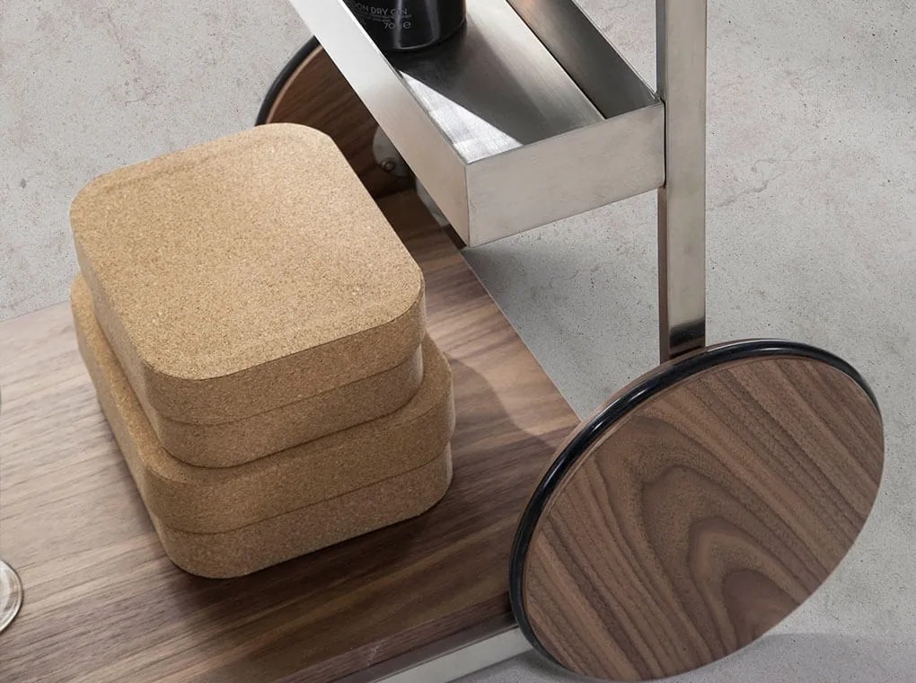 Gheridon/ masuta laterala design LUX Walnut AC 3116-C1701-NOGAL