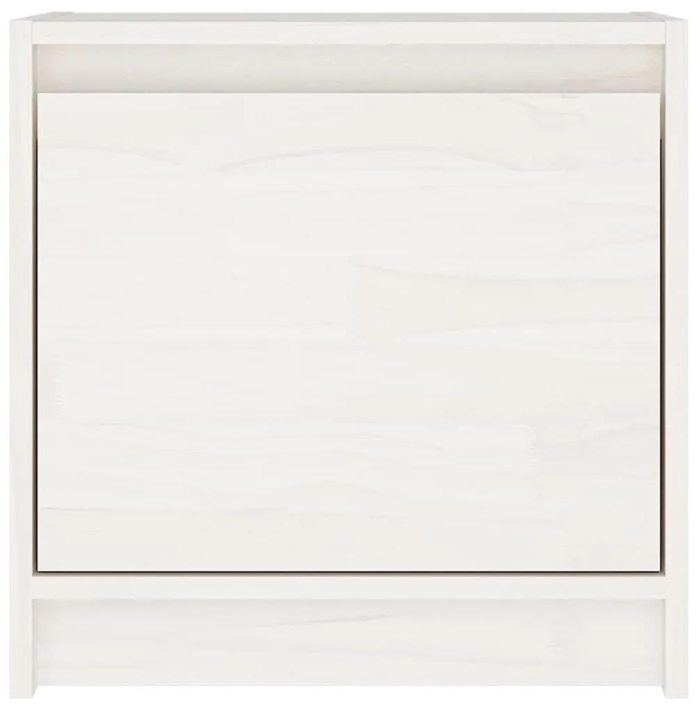 Noptiera, alb, 40x30,5x40 cm, lemn masiv de pin 1, Alb