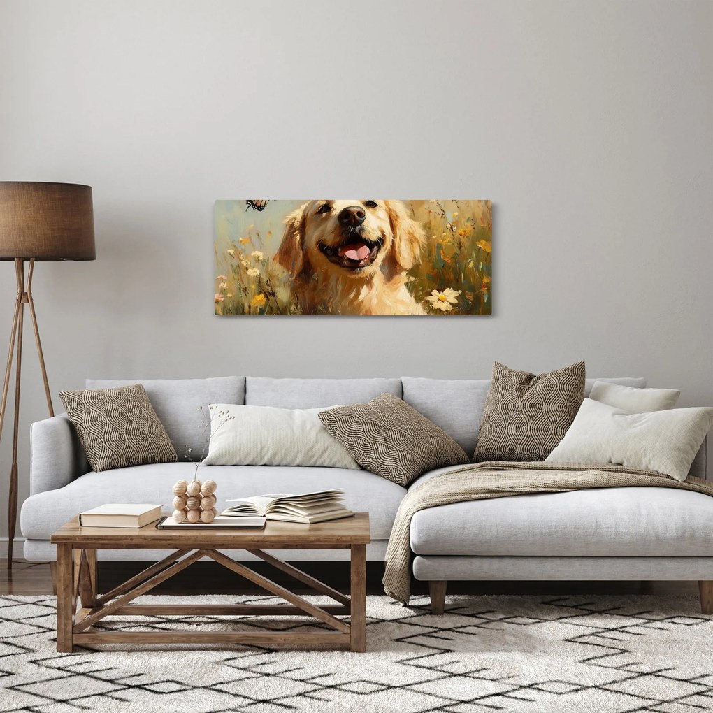 Tablou - Cățel fericit (120x50 cm)