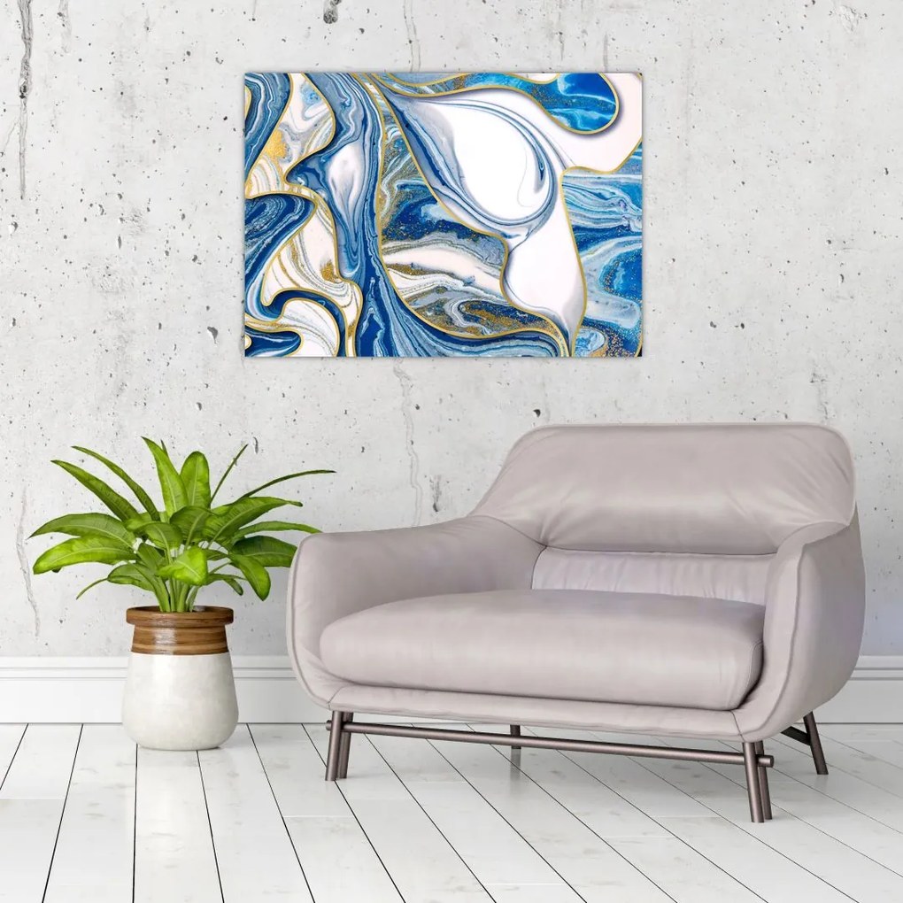 Tablou pe sticlă - Valuri de marmură (70x50 cm)