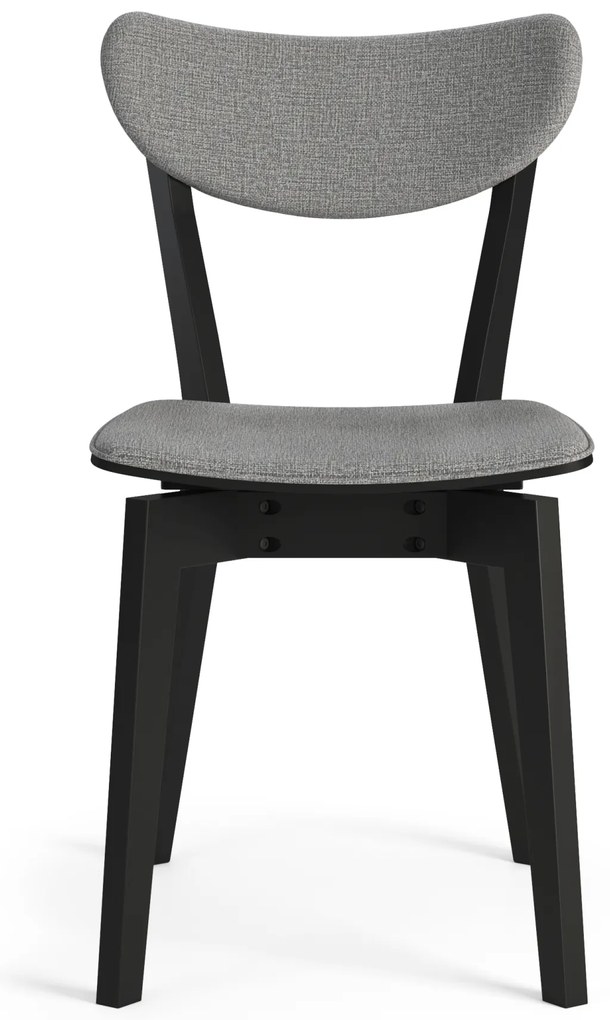 MAZZONI EXPORT ROXY Gri (material Spirit 15)/cadru negru - SCAUN DE LEMN TAPIȚAT PENTRU SALON SUFRAGERIE BUCĂTĂRIE RETRO