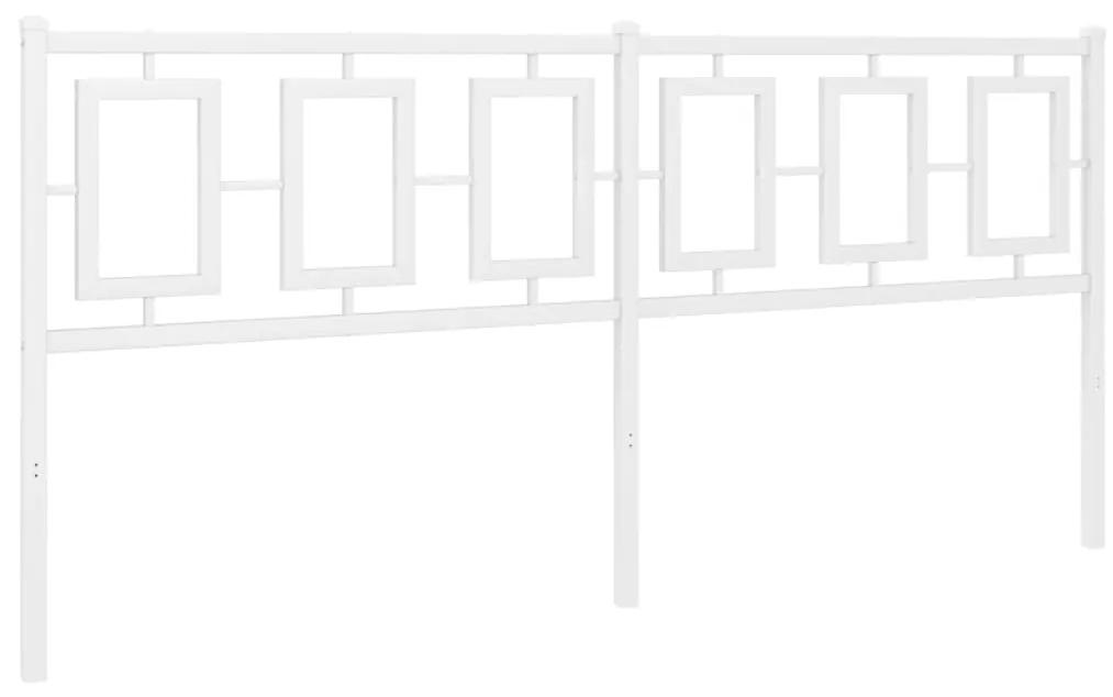 374326 vidaXL Tăblie de pat metalică, alb, 180 cm
