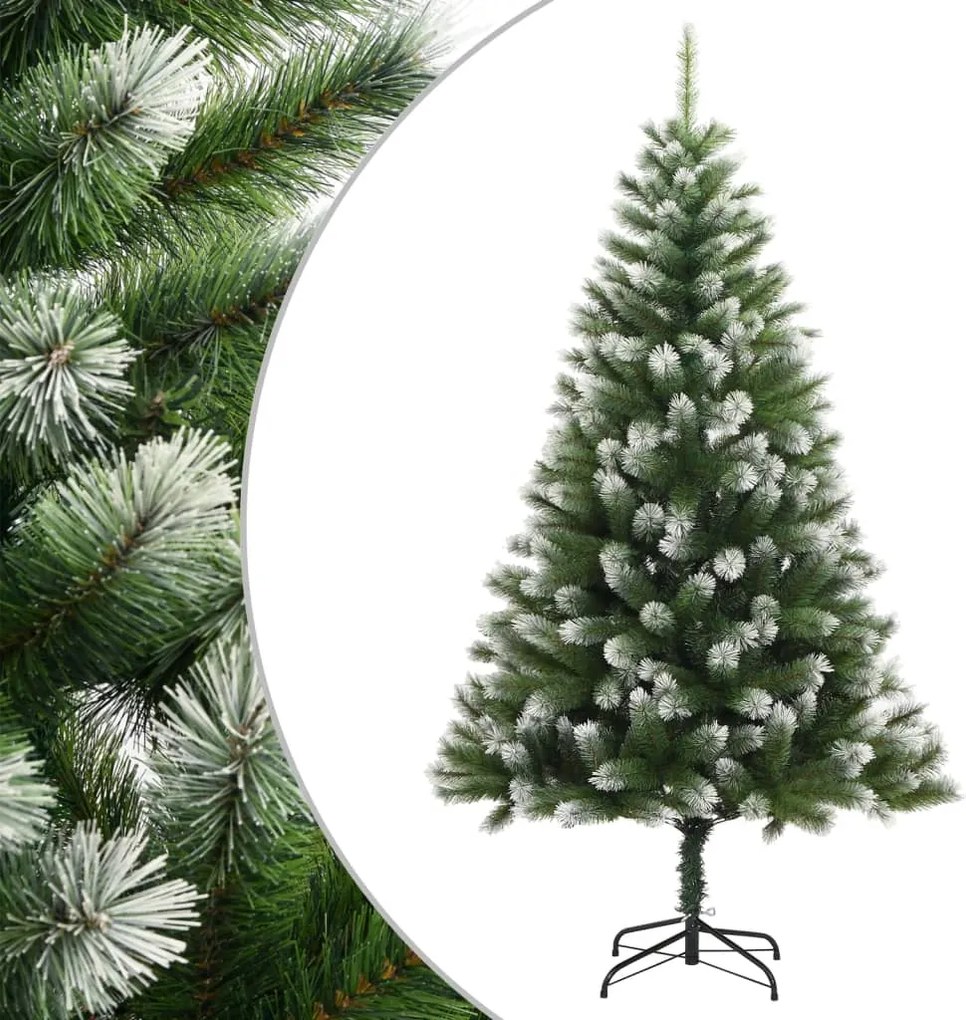 vidaXL Brad de Crăciun artificial cu balamale și zăpadă pufoasă 150 cm