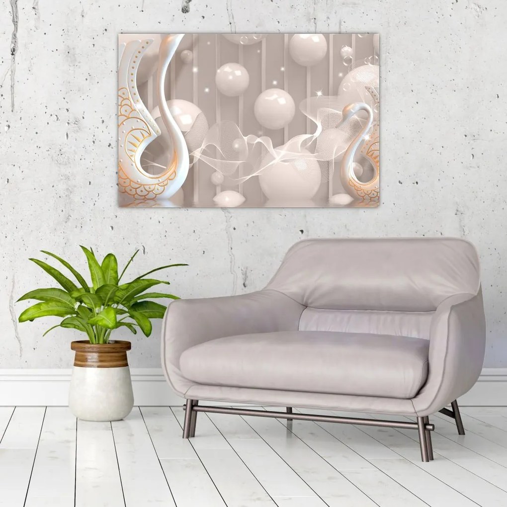 Tablou - Lebede fermecate (90x60 cm)