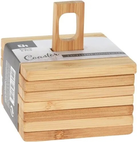 Set de suporturi Bamboo pentru pahare, 6 buc.