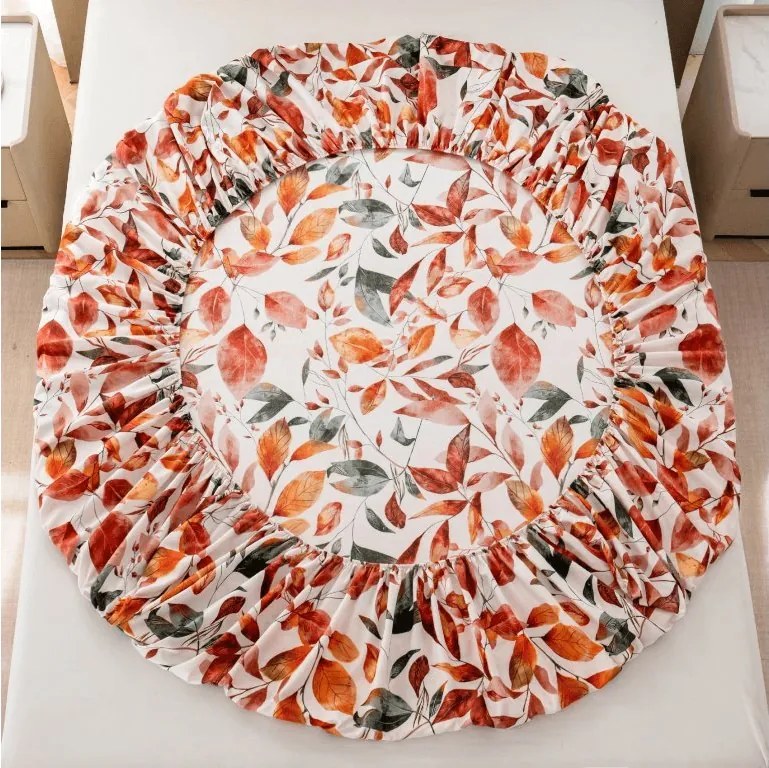 Cearsaf din microfibra AUTUMN LEAVES colorat 180x200 cm
