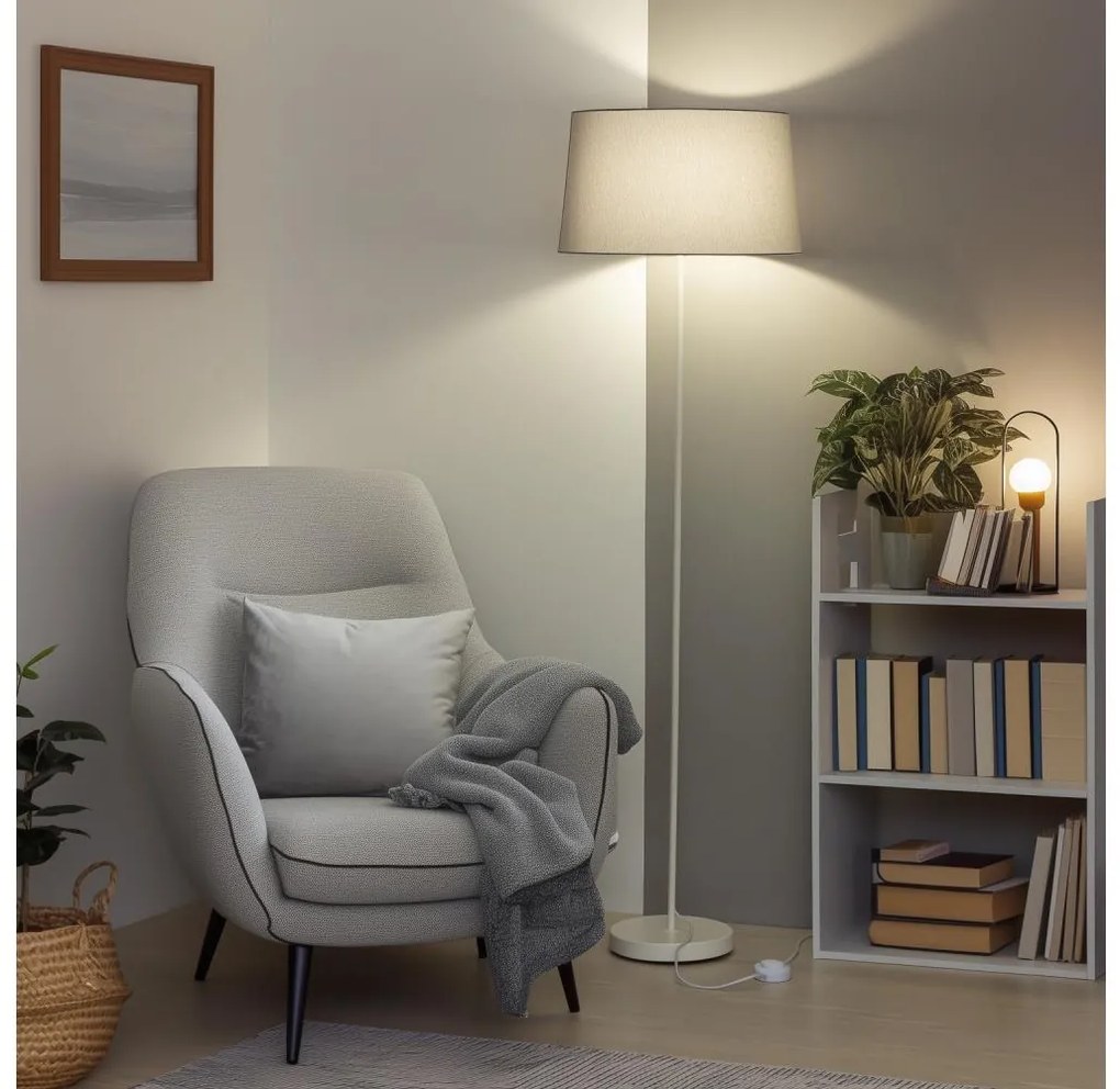 Brilagi - Lampă de podea LED CERIA 1xE27/40W/230V Ø 45 cm gri/alb