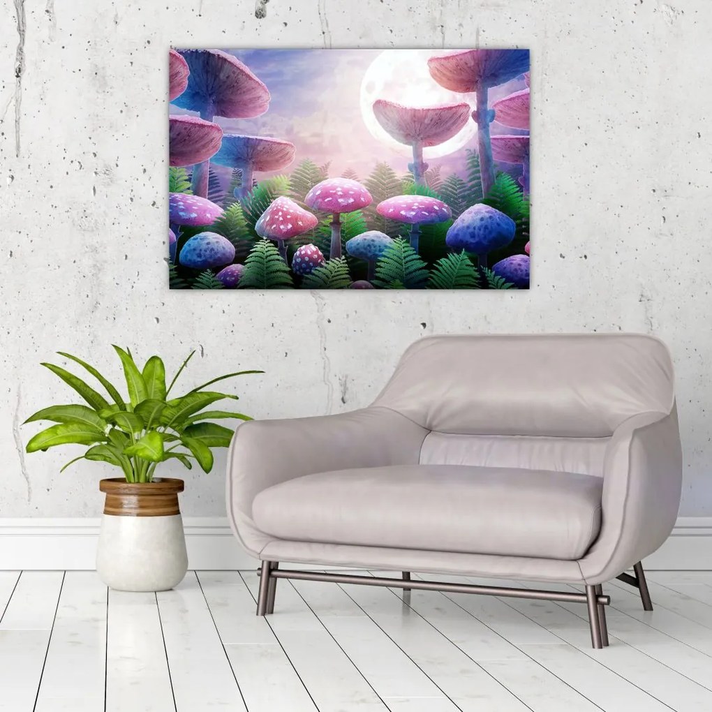 Tablou - Ciuperci sub lună plină (90x60 cm)