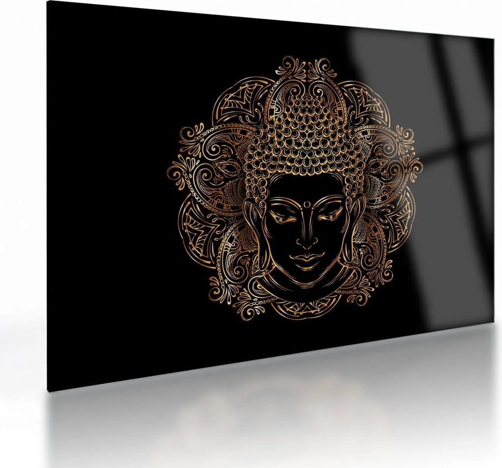 Tablou pe sticlă - Buddha auriu (70x50 cm)