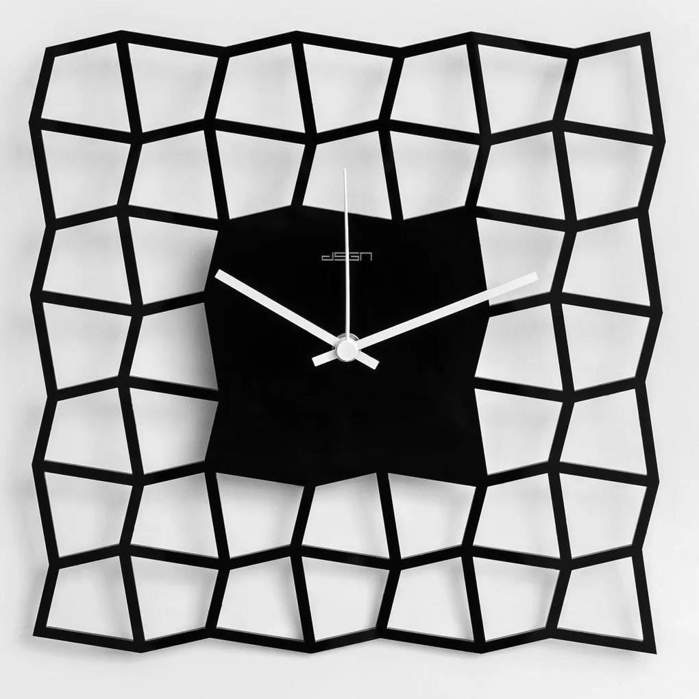 Ceas de perete de dimensiuni medii, sticlă acrilică neagră 28x28 cm - NeoKubist | DSGN