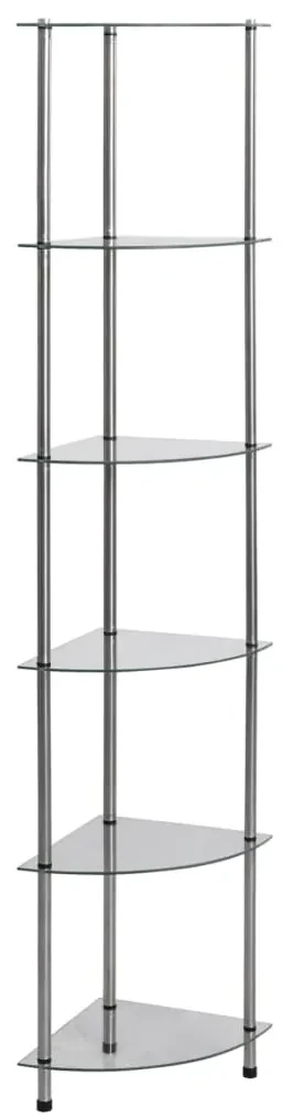 249517 vidaXL Raft cu 6 niveluri transparent, 30x30x160 cm, sticlă securizată
