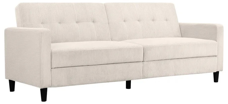 Canapea albă extensibilă cu tapițerie din catifea reiată 82 cm Hartford – Støraa