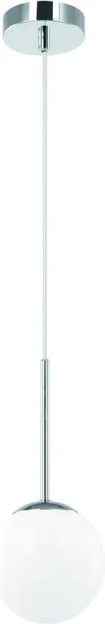 Pendul baie, metal cromat cu glob de sticla alba Bao IP44