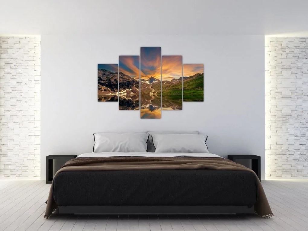 Tablou - Oglindirea în lacul montan (150x105 cm)