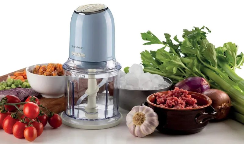 Tocator alimente Ariete VINTAGE 0438/05, 400W, 600 ml, 2 viteze, Otel inoxidabil, Albastru