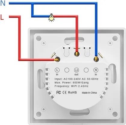 Immax NEO 07549L - Întrerupător SMART cu un buton, 230 V