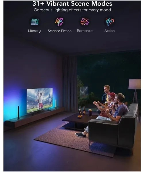 Govee - Panou SMART LED RGBIC 38 cm pentru TV 43-75" - set de 2 bucăți Wi-Fi