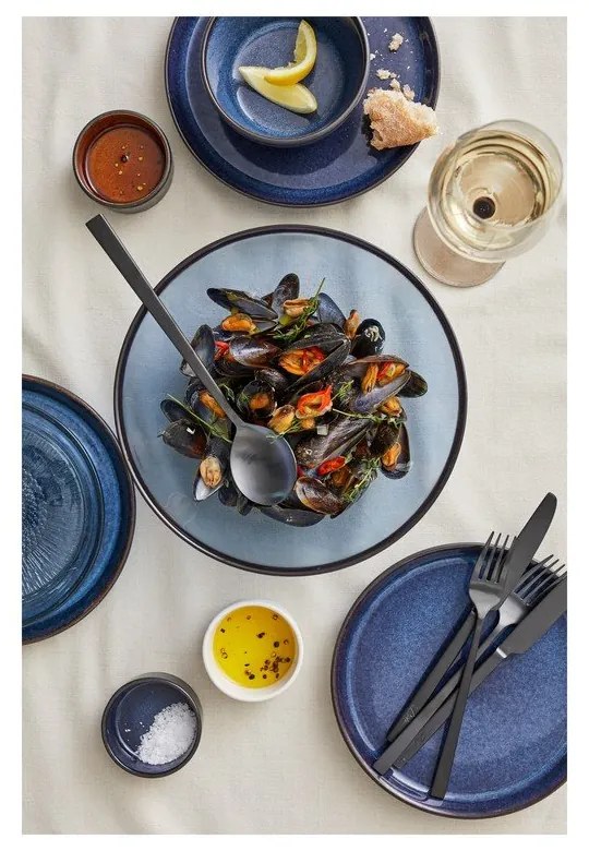 Farfurie neagră/albastră din gresie ø 27 cm Gastro Dark Blue/Black – Bitz