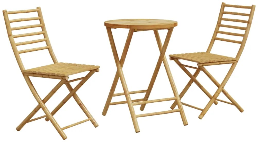 vidaXL Set mobilier bistro, 3 piese, bambus