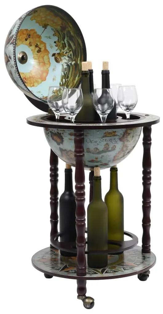 Bar tip glob pamantesc suport sticle de vin, albastru, eucalipt albastru si maro, 1