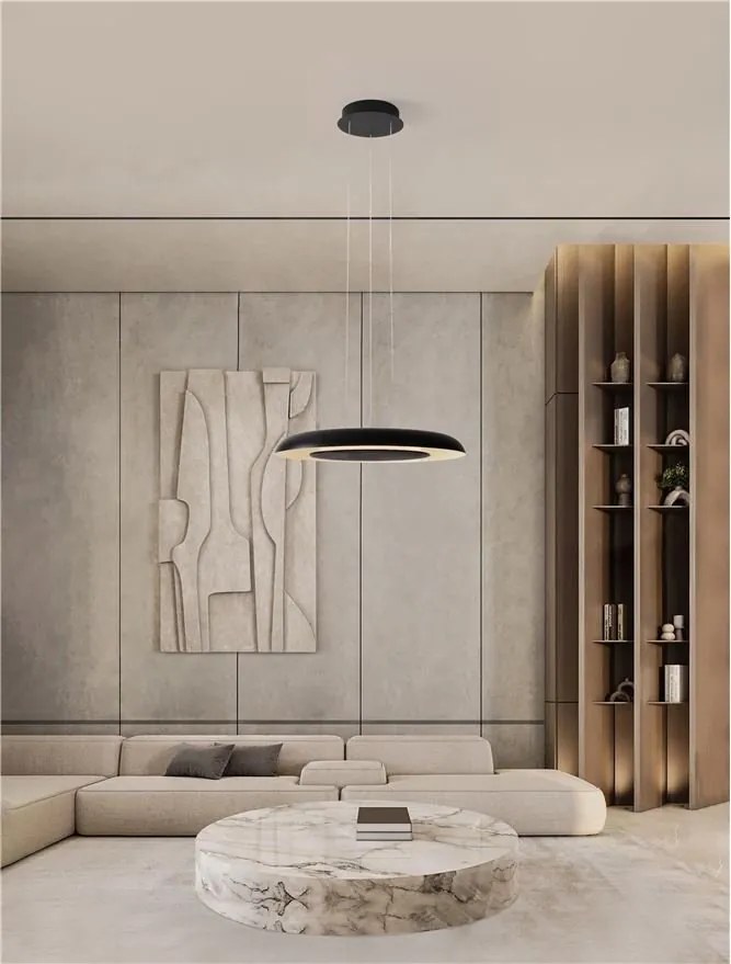 Lustra LED suspendata design modern EPOSI negru D-60cm