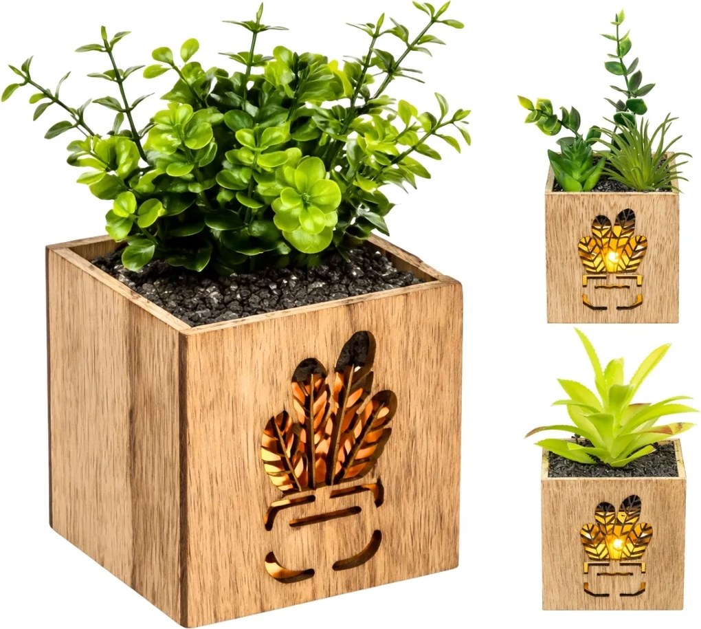 Planta artificiala in ghiveci cu iluminare LED 7,5x15 cm