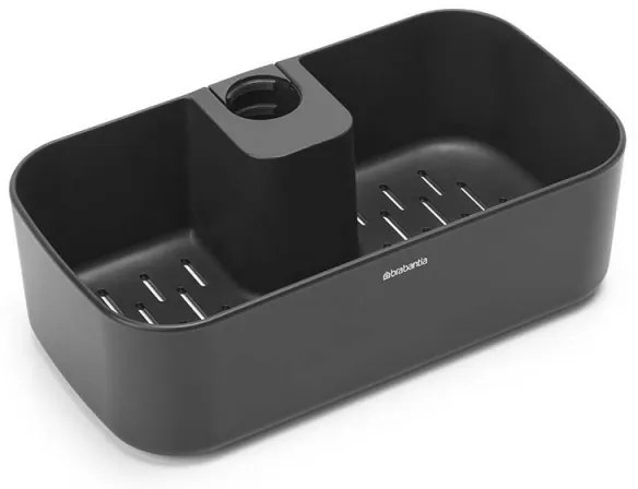 Organizator de duș Brabantia ReNew 1004186, 7.5x13.3x24.4 cm, Fund cu găuri de apă, Rezistent la coroziune, Gri închis