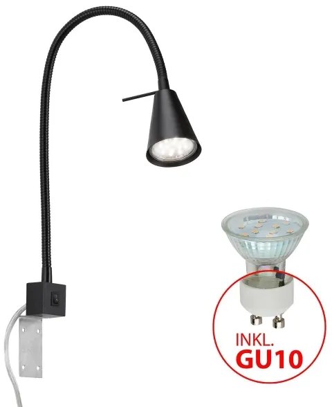 Lampă de perete LED Briloner 2080-015 COMFORT LIGHT 1xGU10/5W/230V, neagră