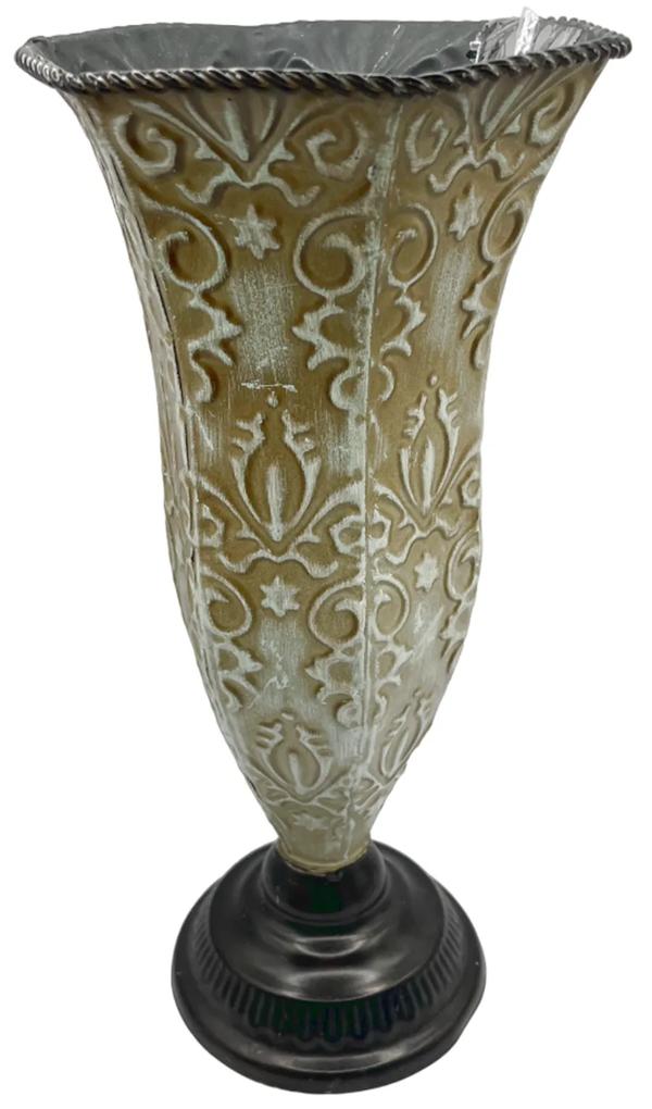 Vaza metal Epoque, 30cm, Bej