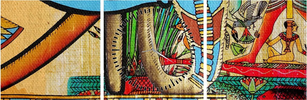 Tablou- Pictură egipteană (cu ceas) (90x30 cm)