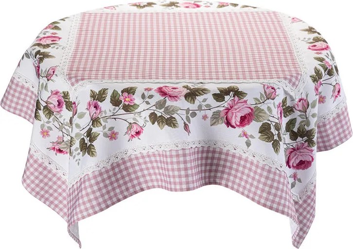 Fată de masă centrală cu imprimeu TRANDAFIRI ÎNFLOREȘTE 85 x 85 cm