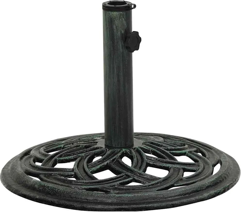 vidaXL Suport de umbrelă, verde, 44x44x31, fontă